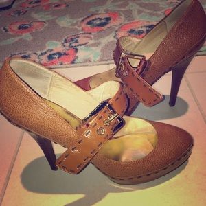 Michaels Kors brown leather mary janes 7.5
